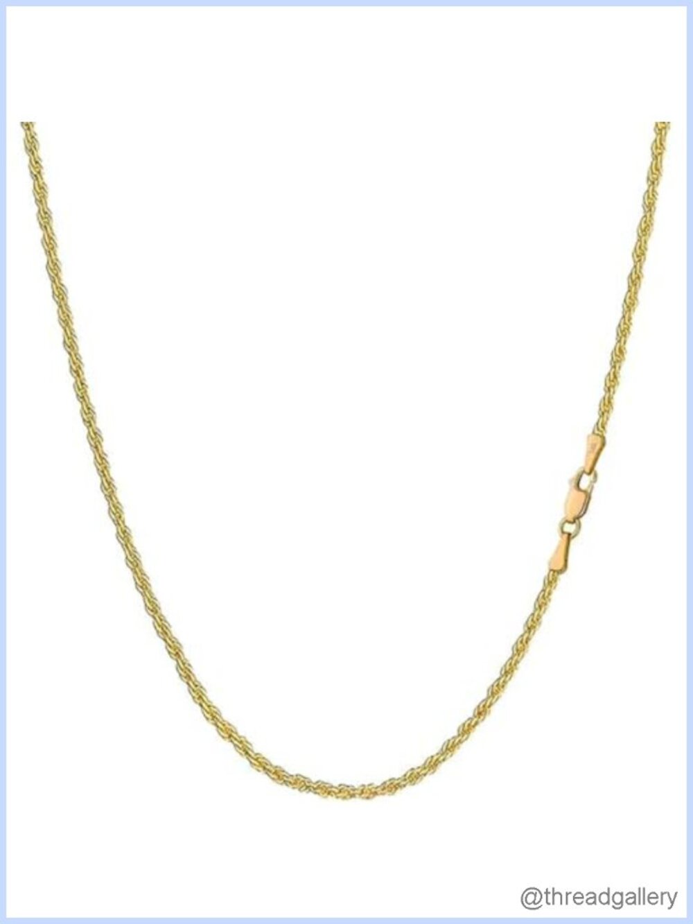 14K Solid Yellow Gold Rope Chain Necklace Lobster Claw 28"